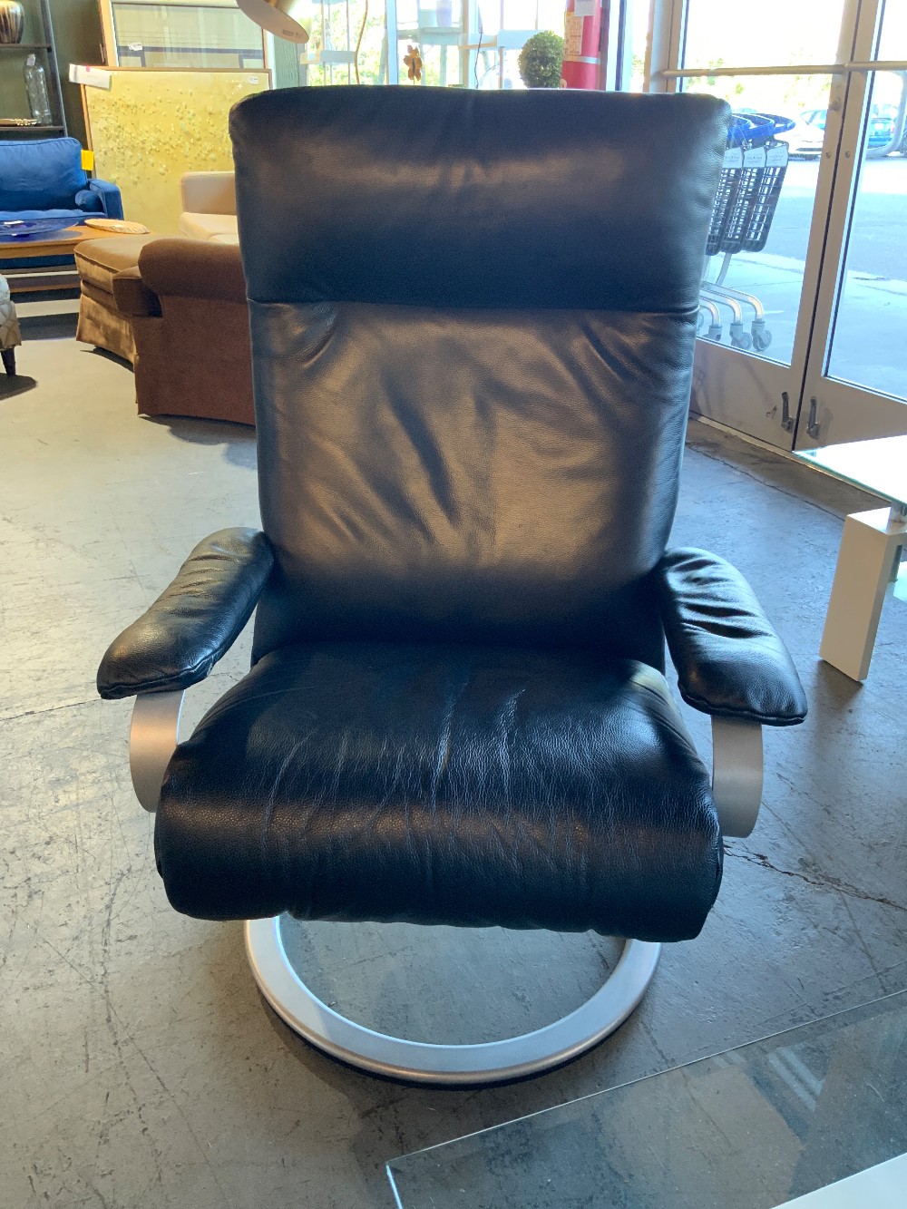 Lafer Black Leather Zero Gravity Reclining Chair