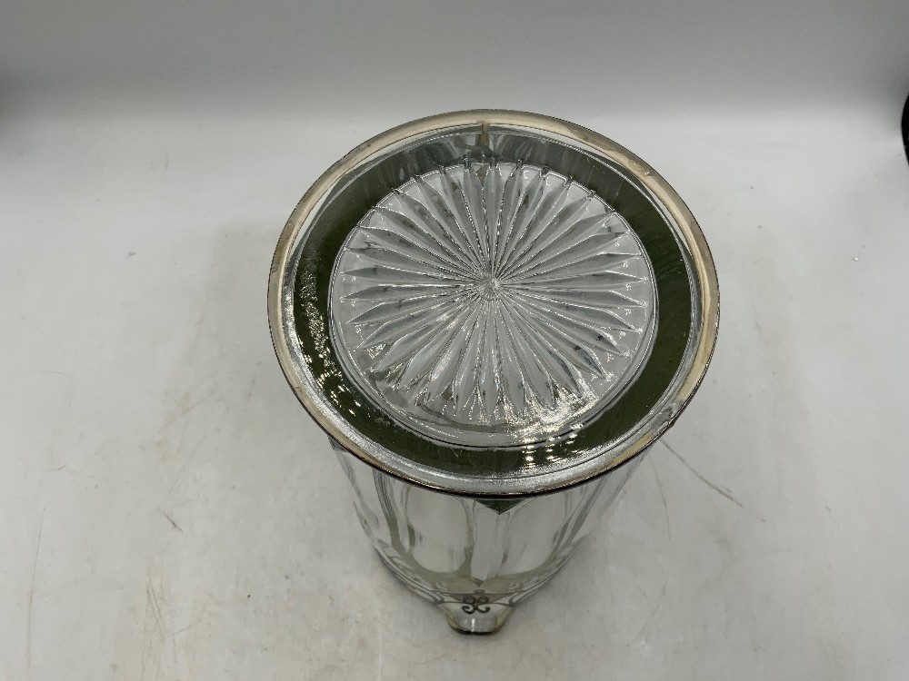Silver Overlay Pitcher w/ 3 Glasses
