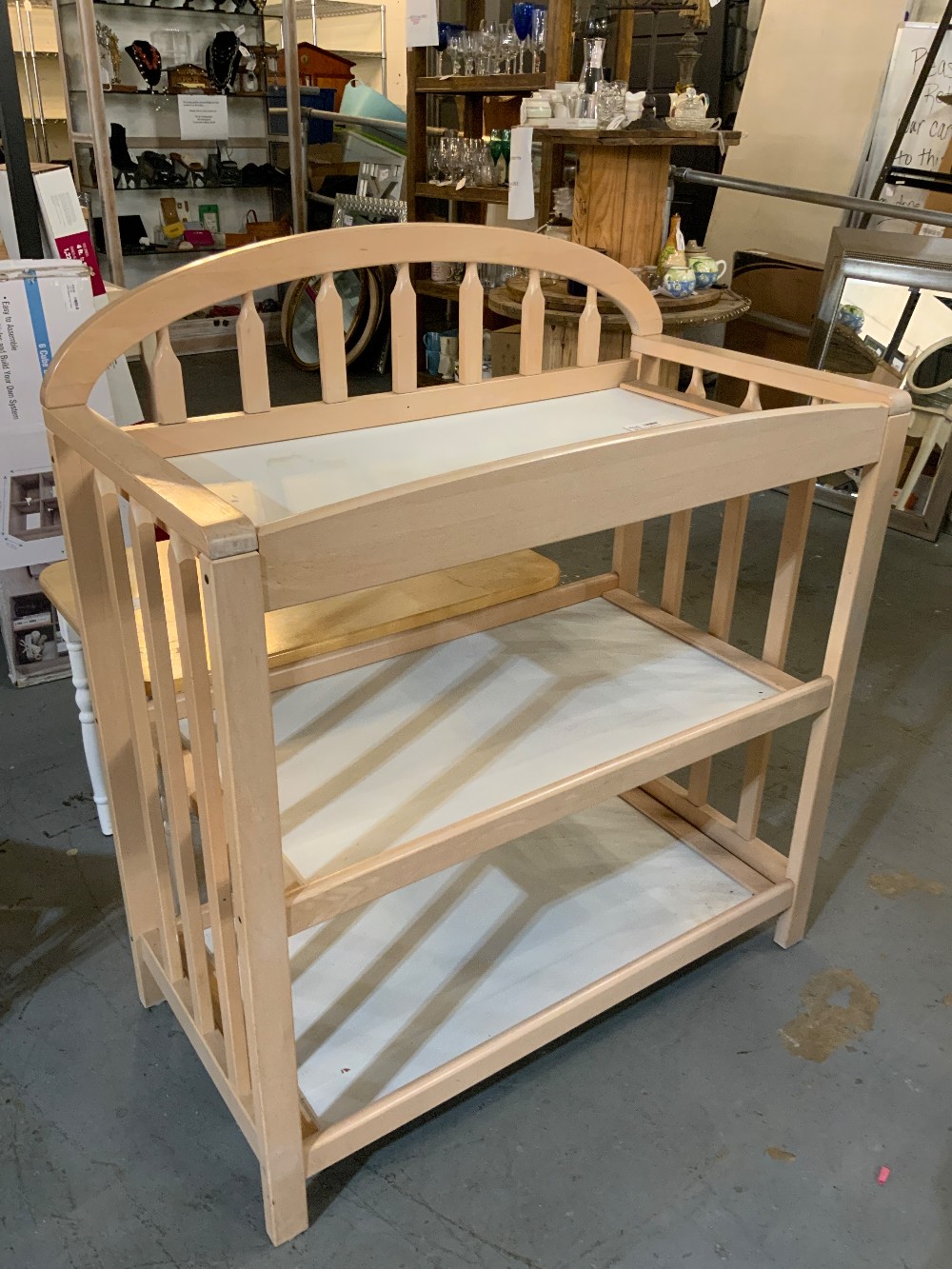 Light Wood Changing Table