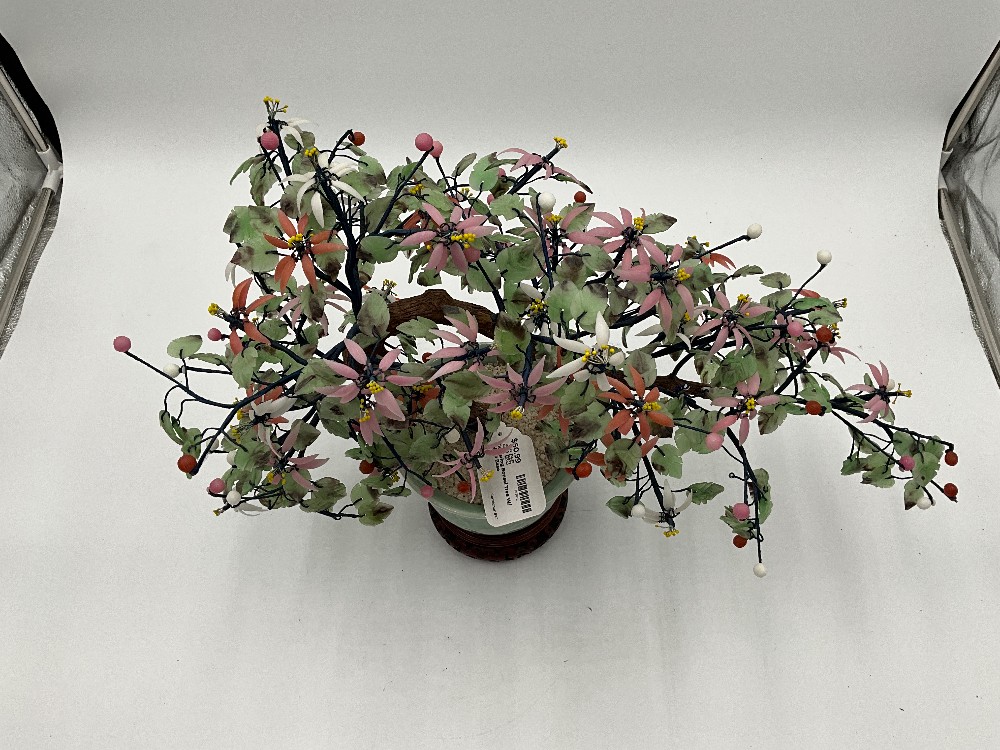 Flowering Bonsai Tree W/ Wood Base