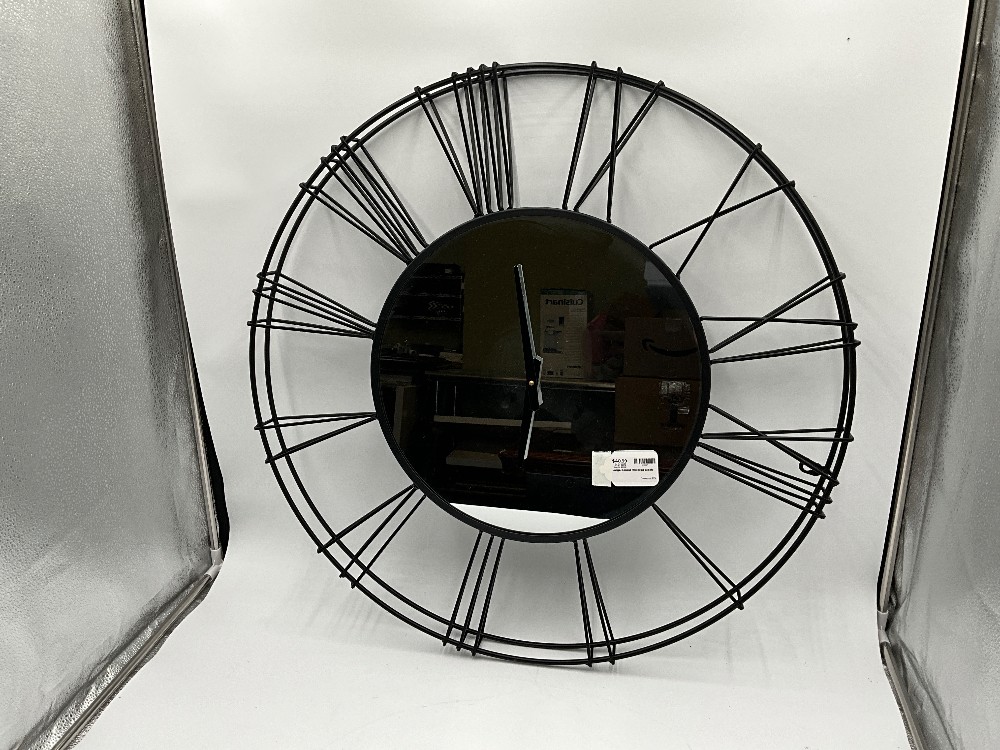Large Round Mirrored Clock