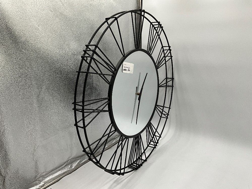 Large Round Mirrored Clock