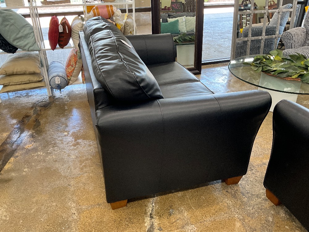 Black Leather Love Seat