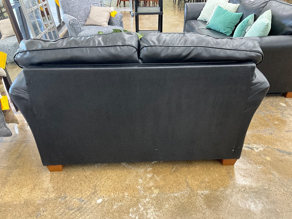 Black Leather Love Seat