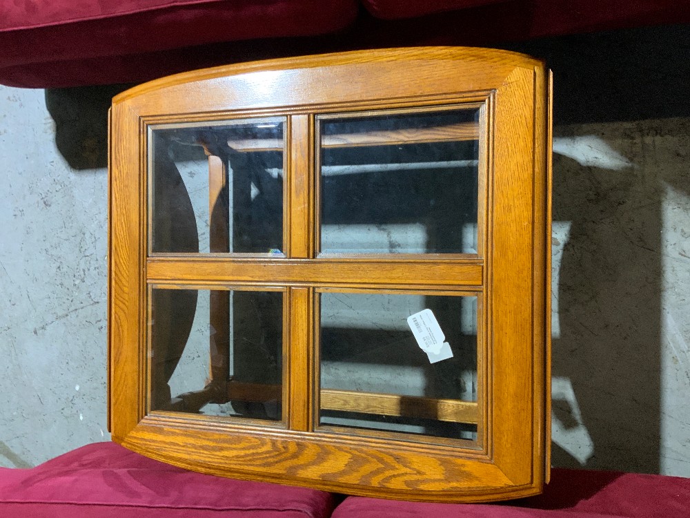 Wood/Glass Inlay Coffee Table W/Folding Sides