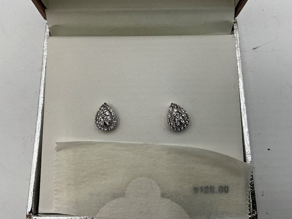 White Saphire Earrings Lab Created