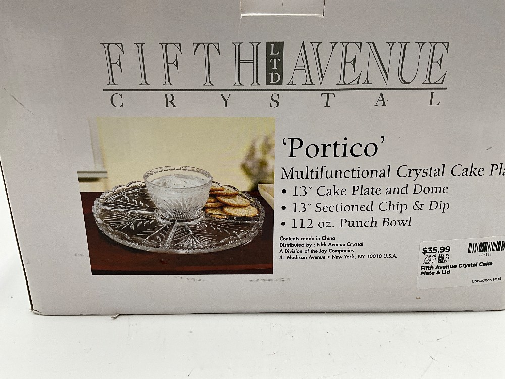 Fifth Avenue Crystal Cake Plate & Lid