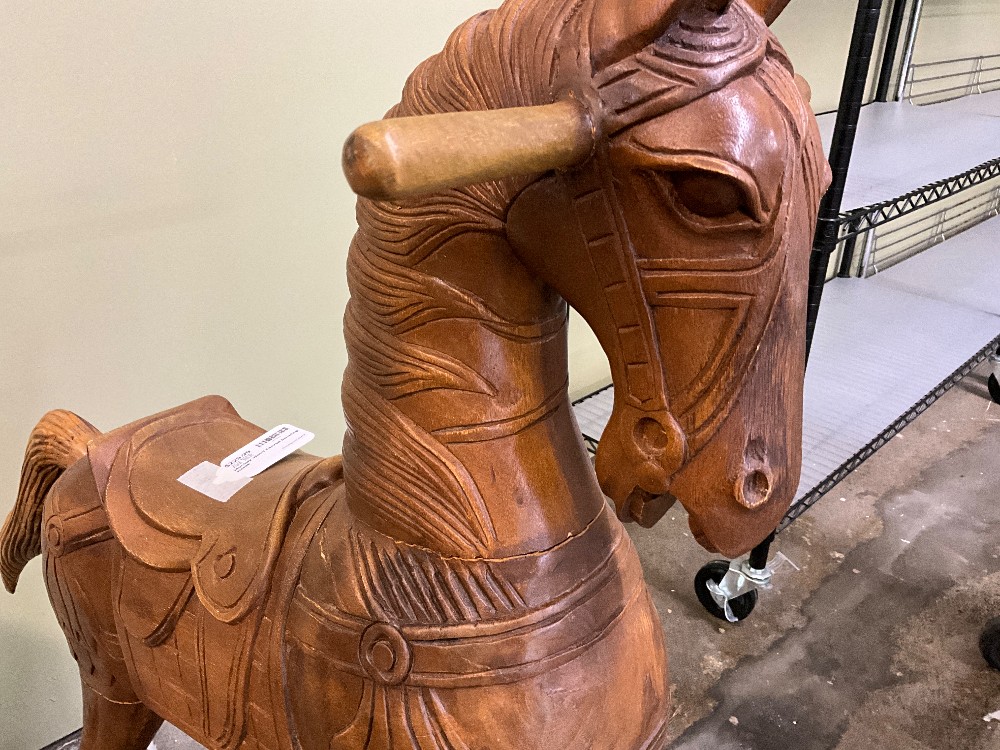 Monkey Wood Carved Rocking Horse