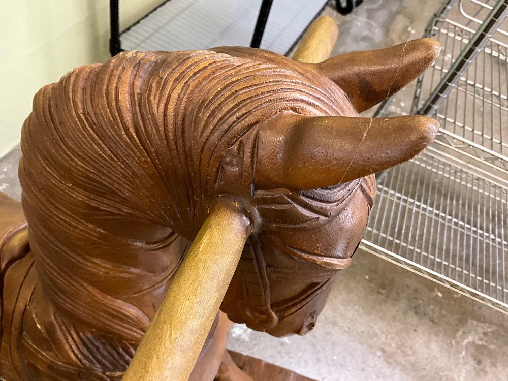 Monkey Wood Carved Rocking Horse