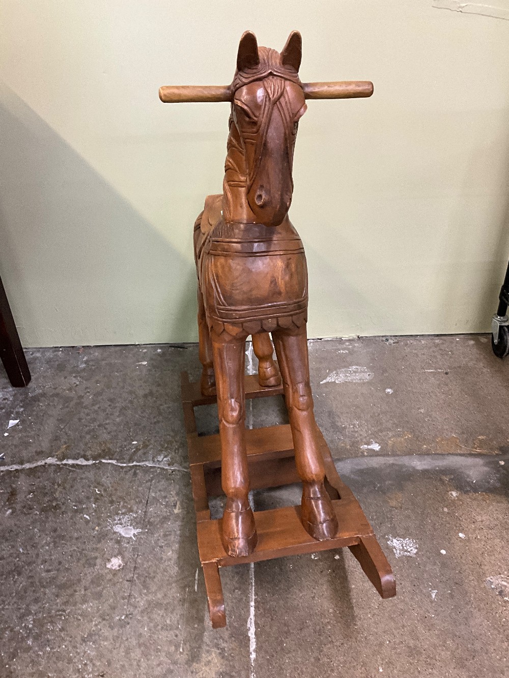 Monkey Wood Carved Rocking Horse