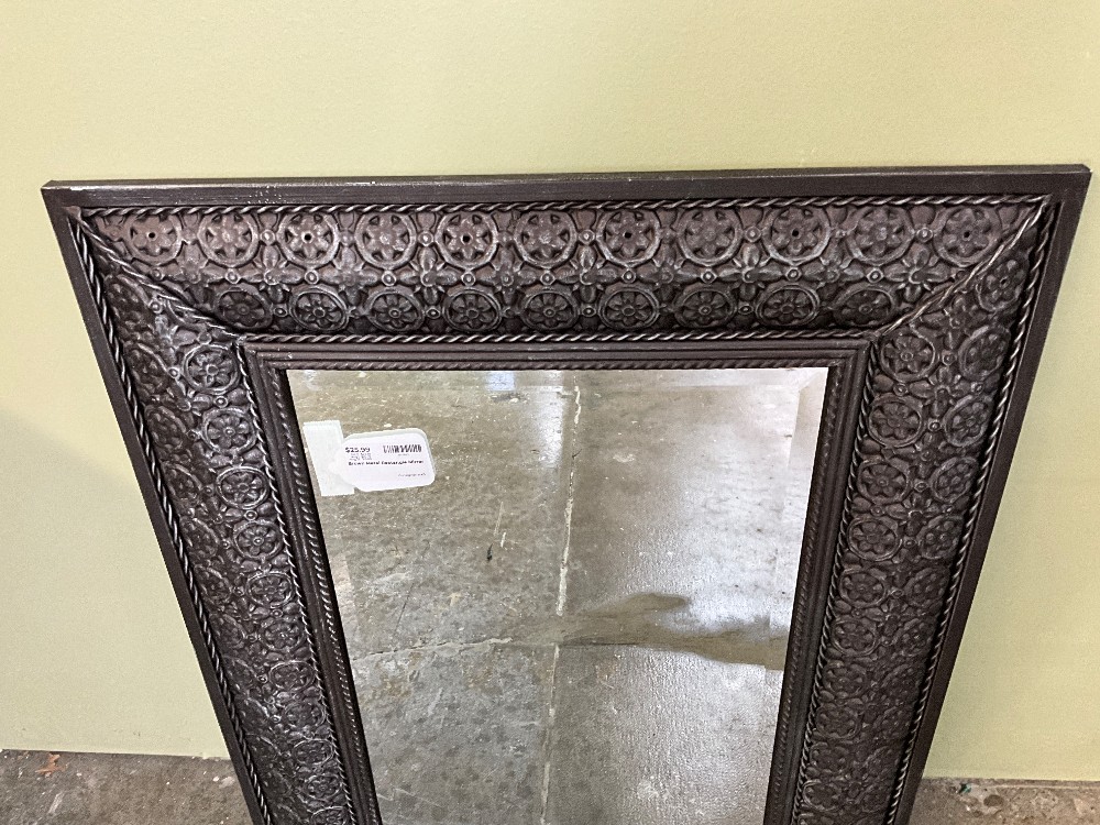 Brown Metal Rectangle Mirror
