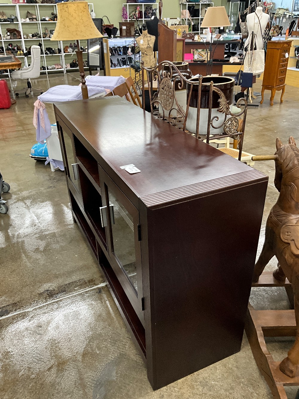 Short Cheery Wood Entertainment Center