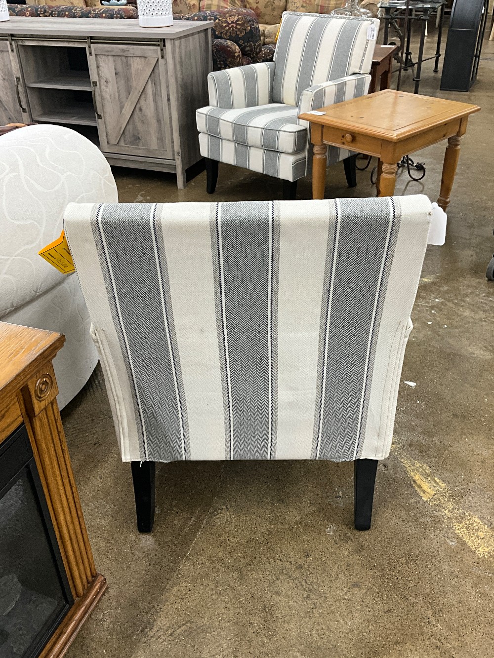 Grey & White Accent Chair