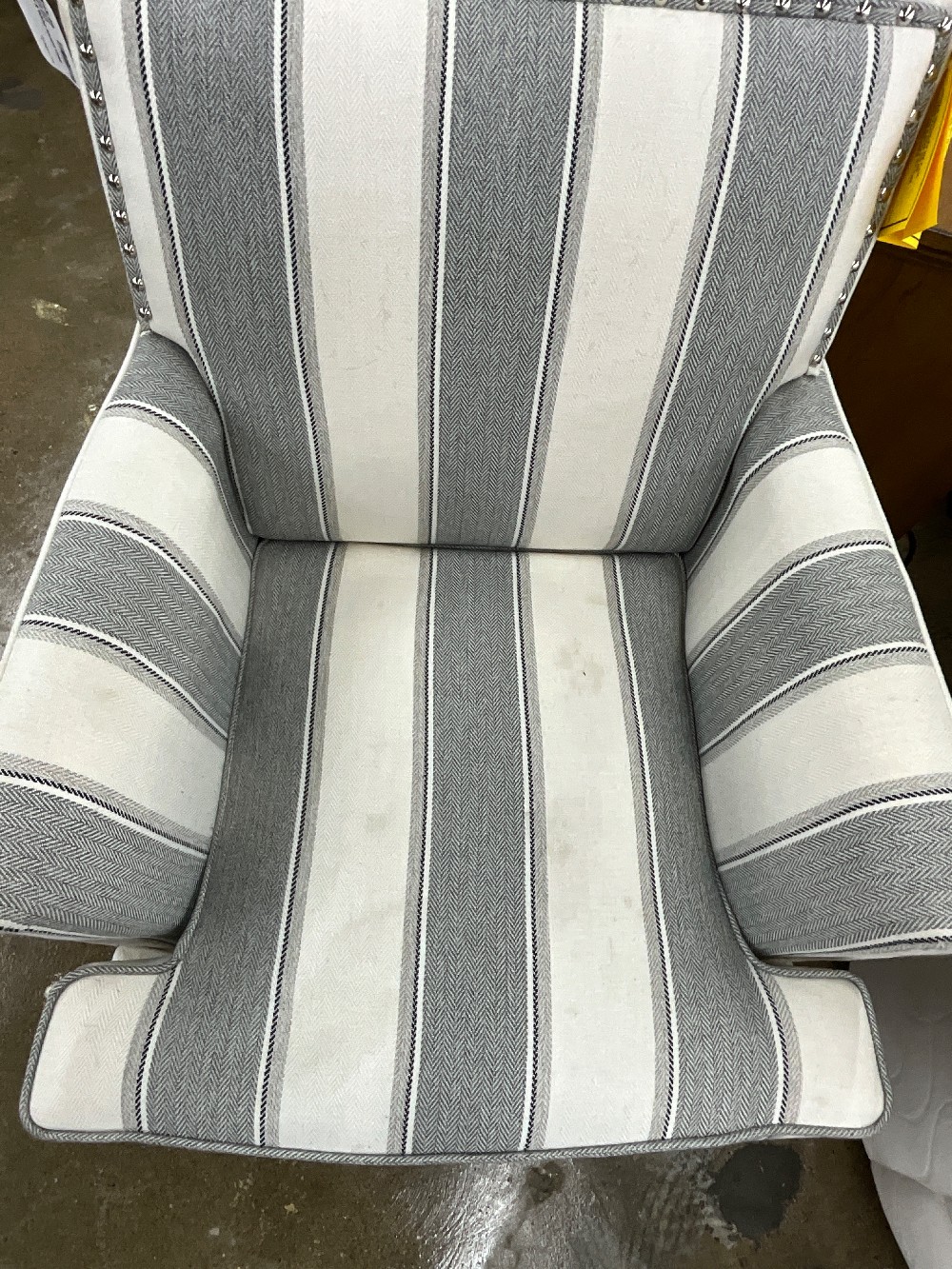 Grey & White Accent Chair