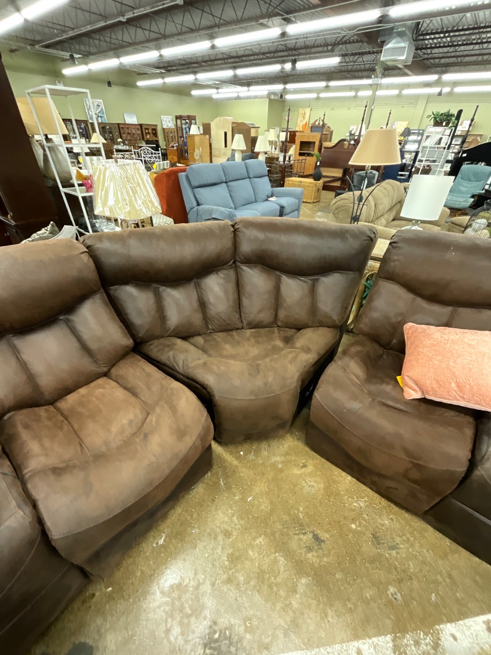 6 Pc Electric Reclining Brown Sectional W. Chaise