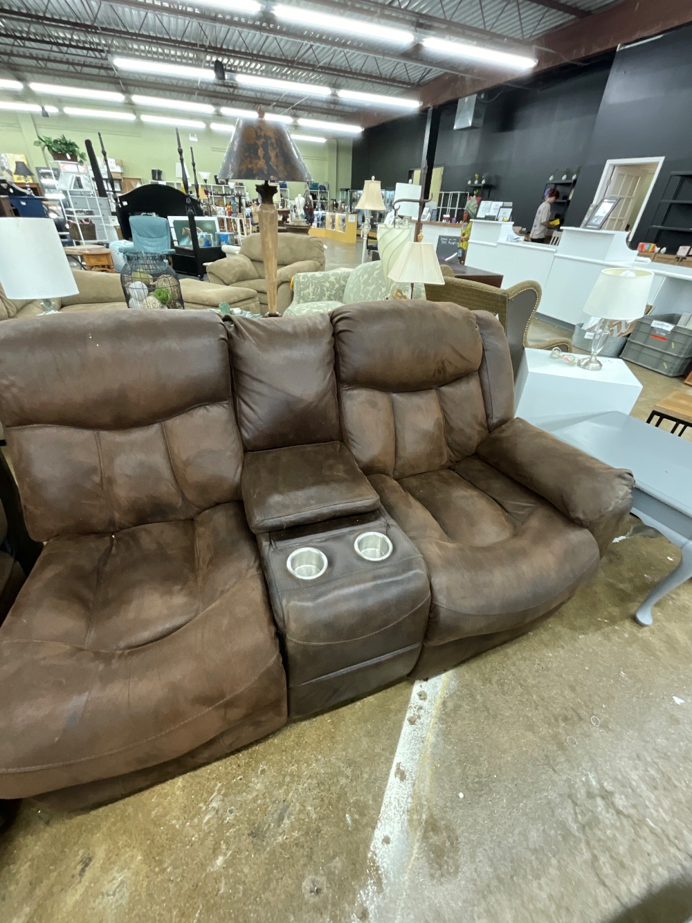 6 Pc Electric Reclining Brown Sectional W. Chaise
