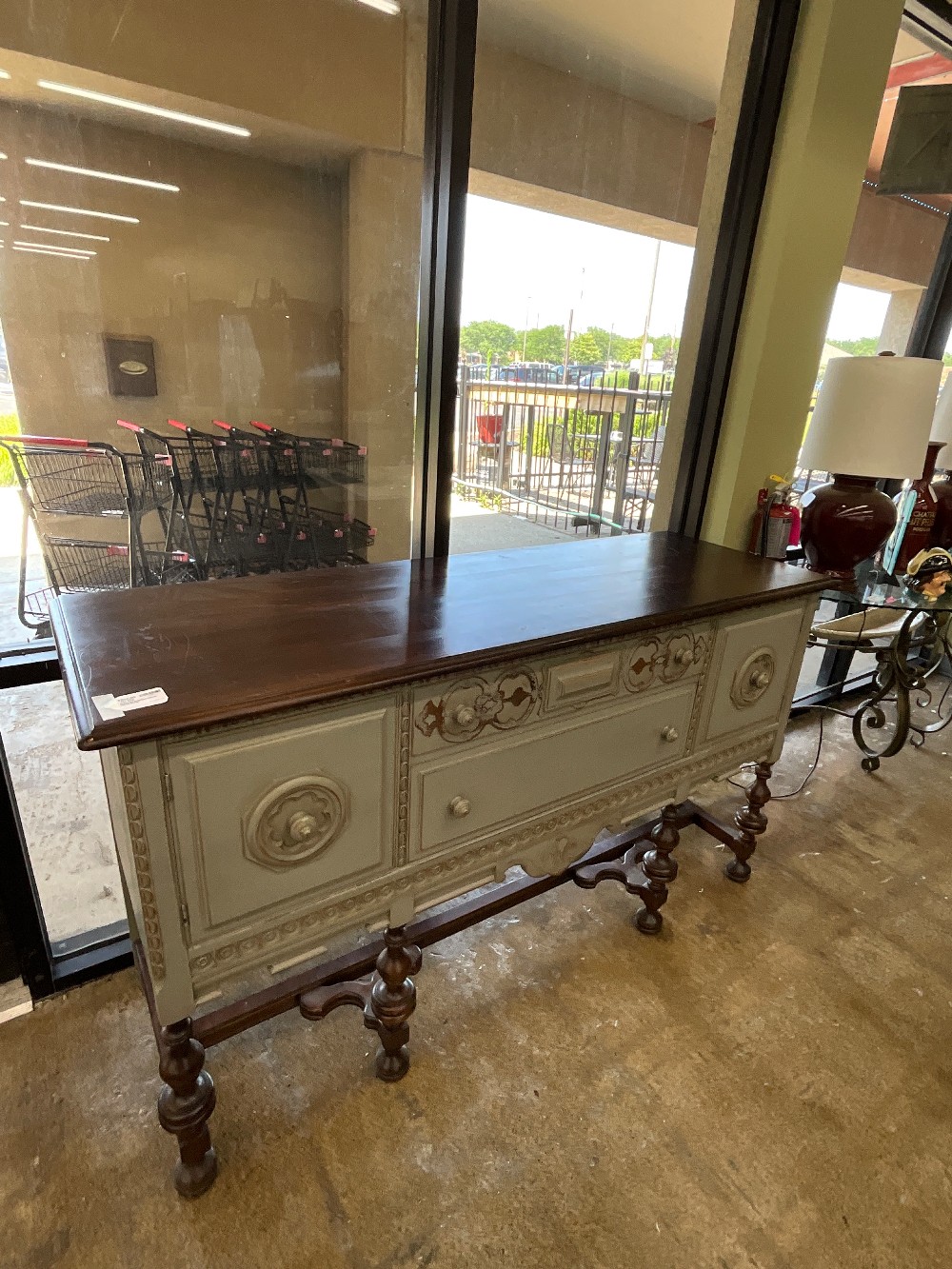 Breuners Oakland Grey & Wood Buffet