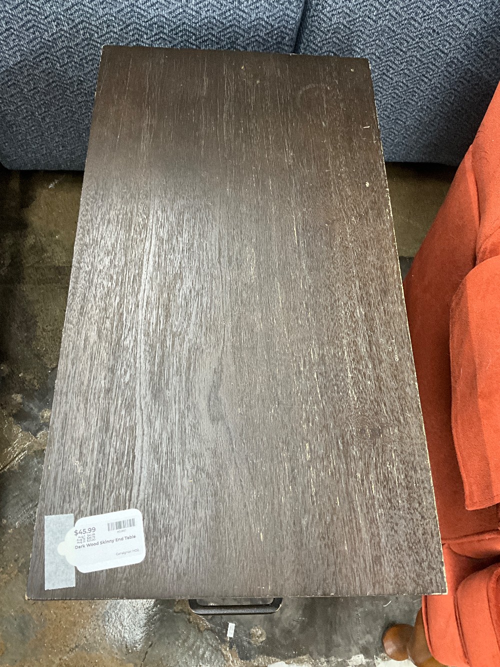 Dark Wood Skinny End Table