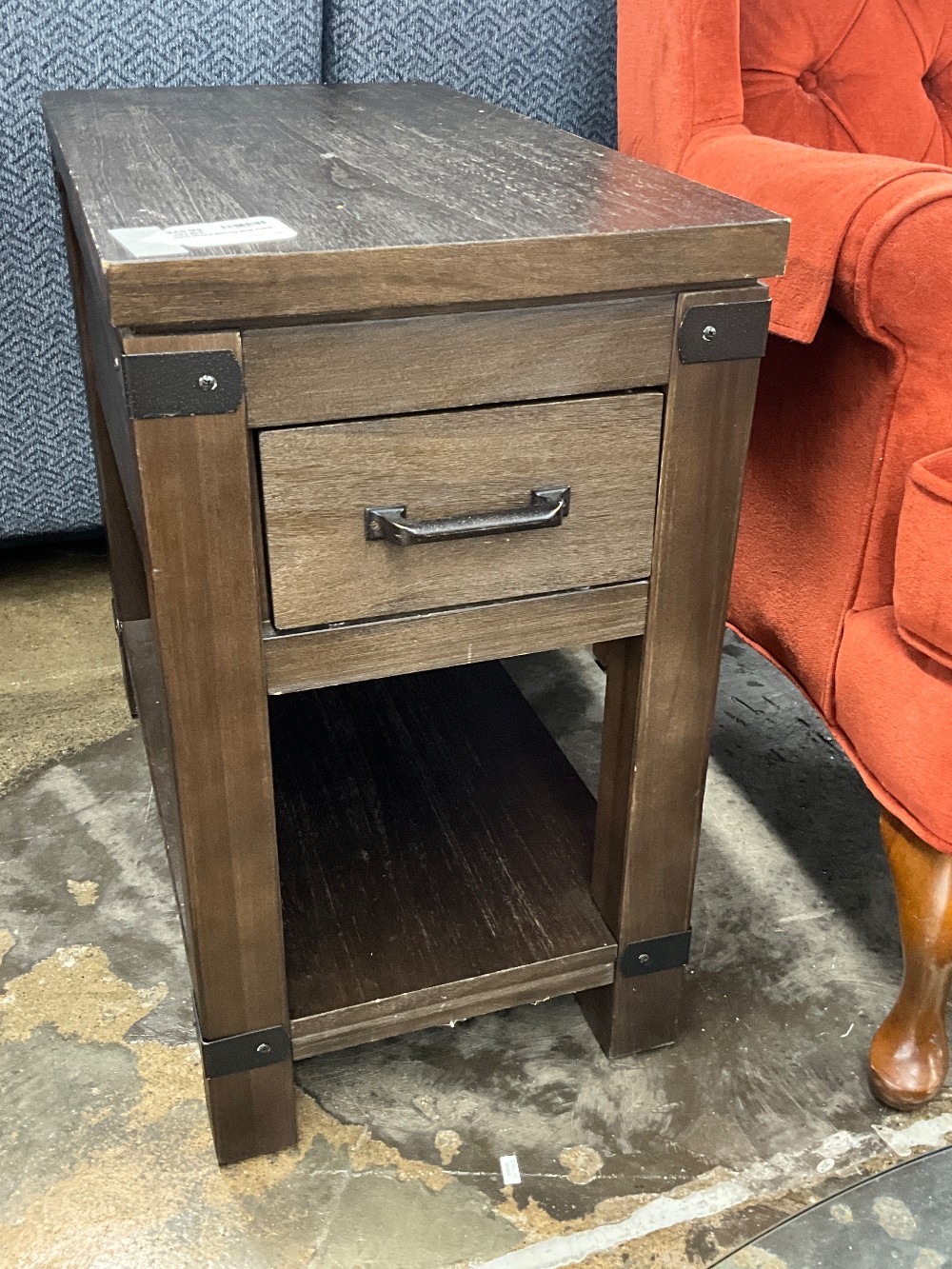 Dark Wood Skinny End Table
