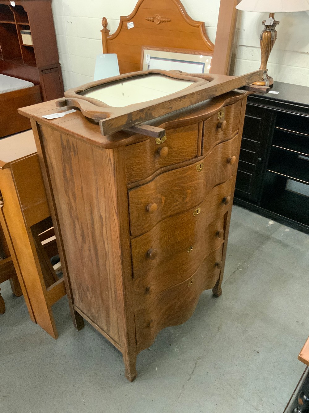 Tiger Striped Dresser W/Five Drawers