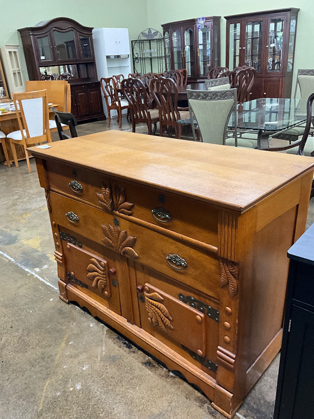 Antique Wood Carved Buffet