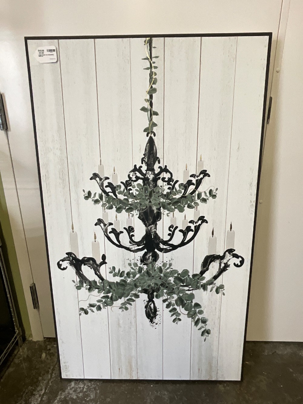 Large Green Ivy Chandelier Wall Art