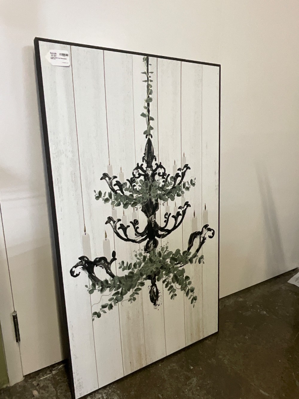Large Green Ivy Chandelier Wall Art