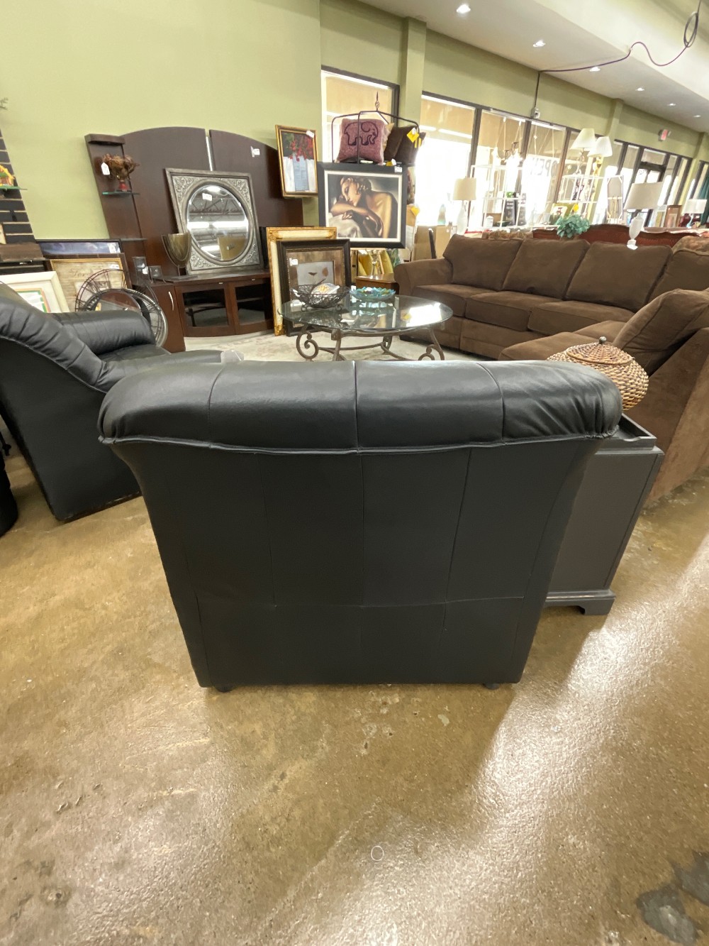 Black Leather Accent Chair