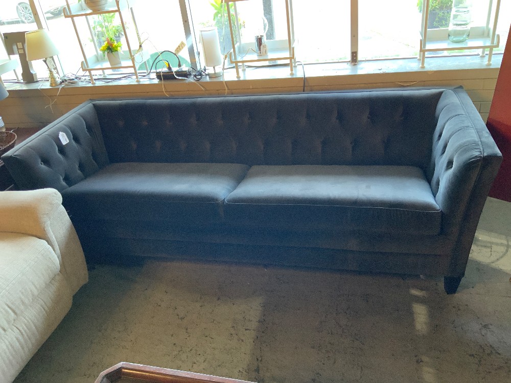 Ikea Grey Velvet Sofa