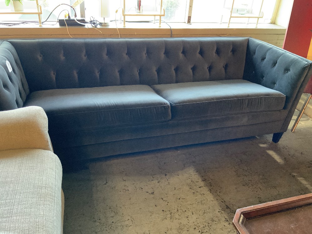 Ikea Grey Velvet Sofa