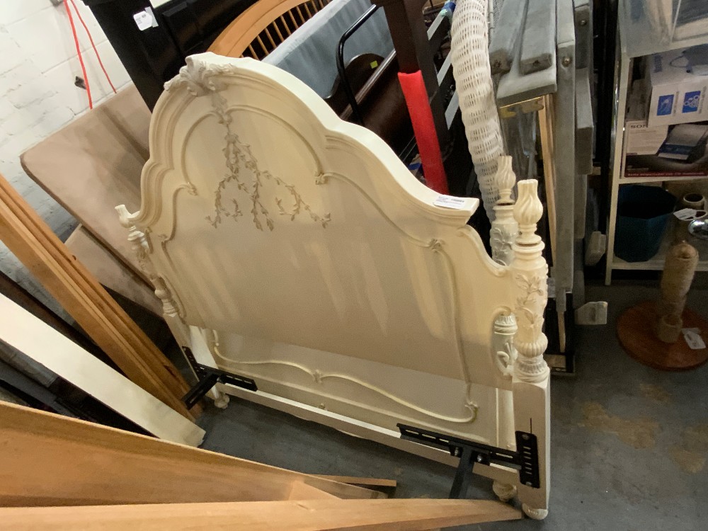 Cream Headboard Footboard and Side Rails