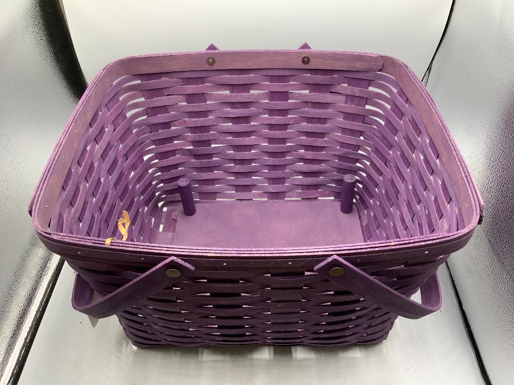 Lg Longaberger Purple 2 pc Picnic Basket