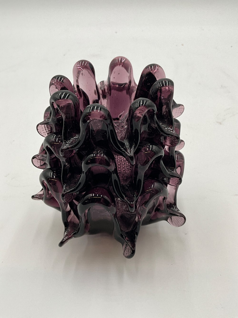 Murano Amethyst Nesting Candle Holder Set