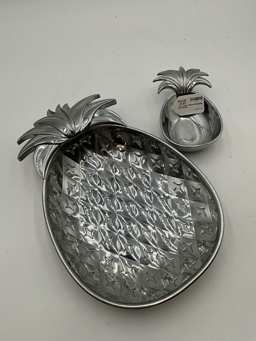 2 Pc. Lenox Pewter Pineapple Serving Set
