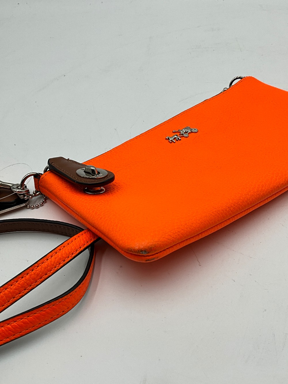 Coach Neon Orange Kylie Turnlock Bag