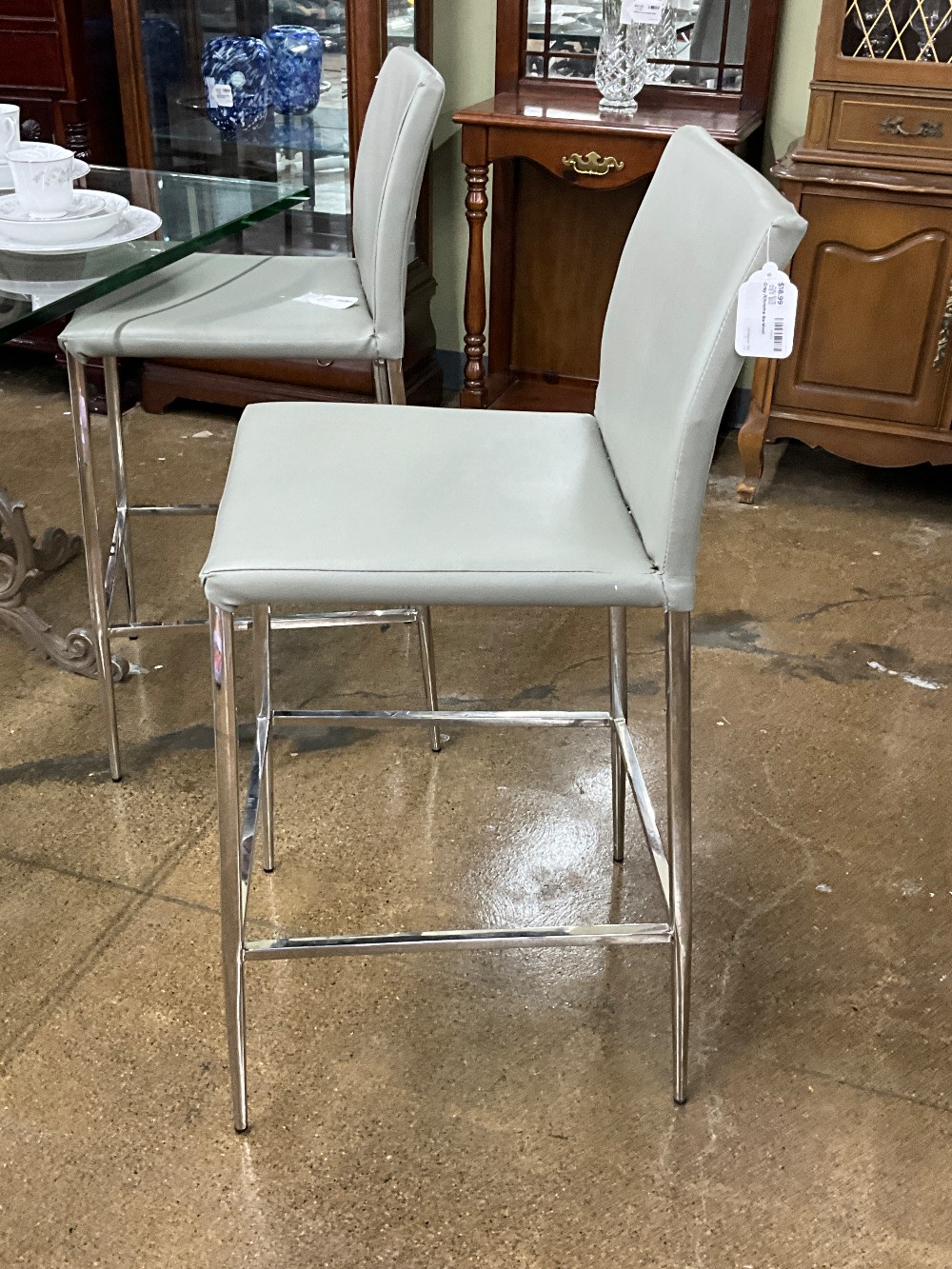 Gray /Chrome Barstool