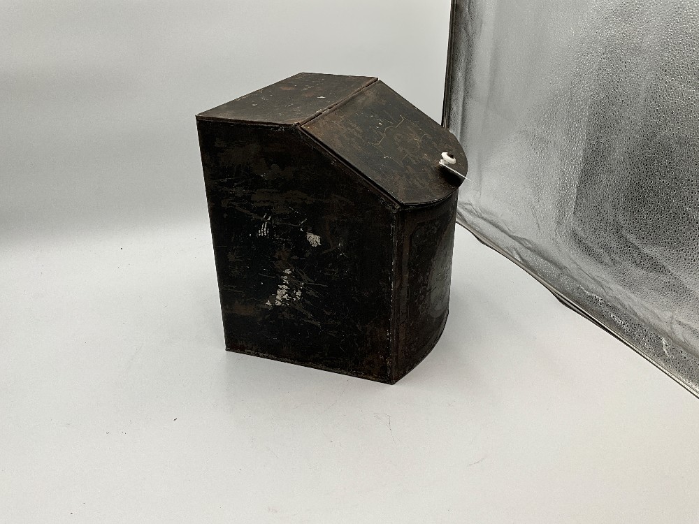 Vtg, Metal Storage Box W/ Attached Lid