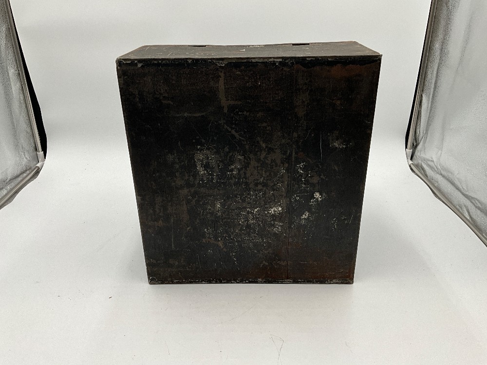 Vtg, Metal Storage Box W/ Attached Lid