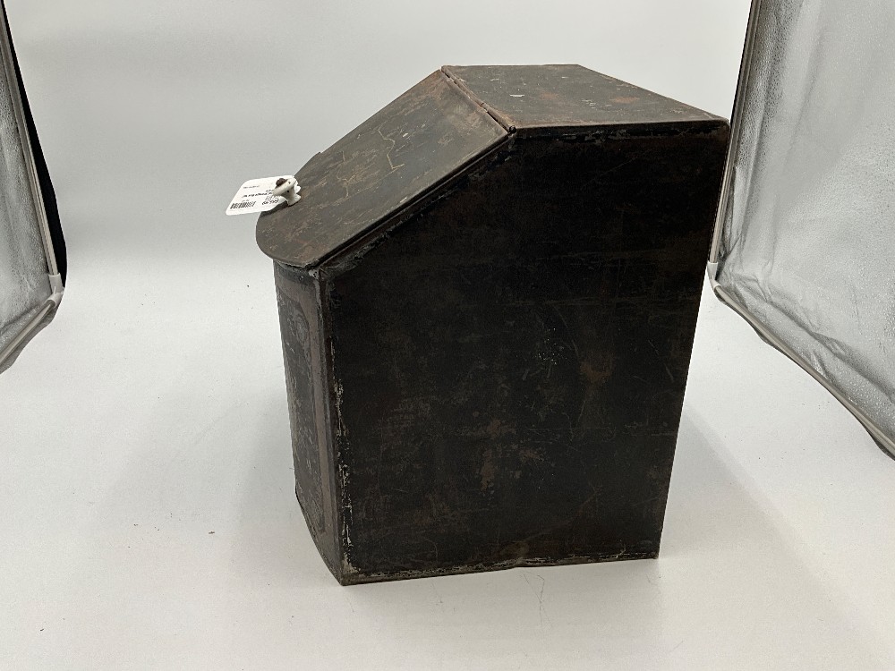 Vtg, Metal Storage Box W/ Attached Lid