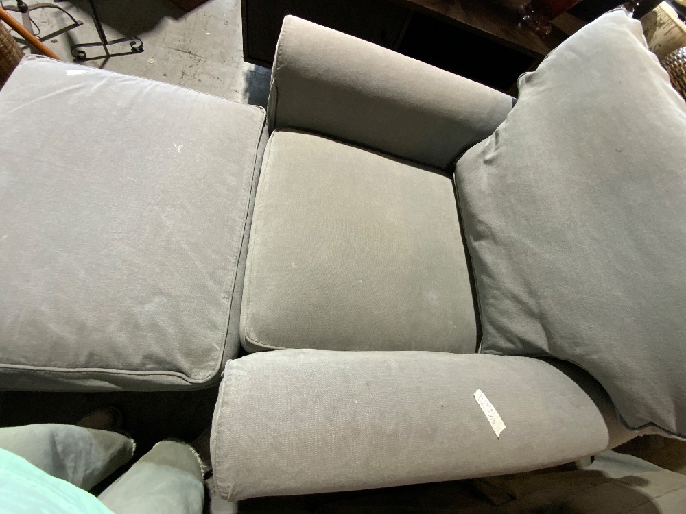 Arhaus Grey Chair and Ottoman *AS IS*