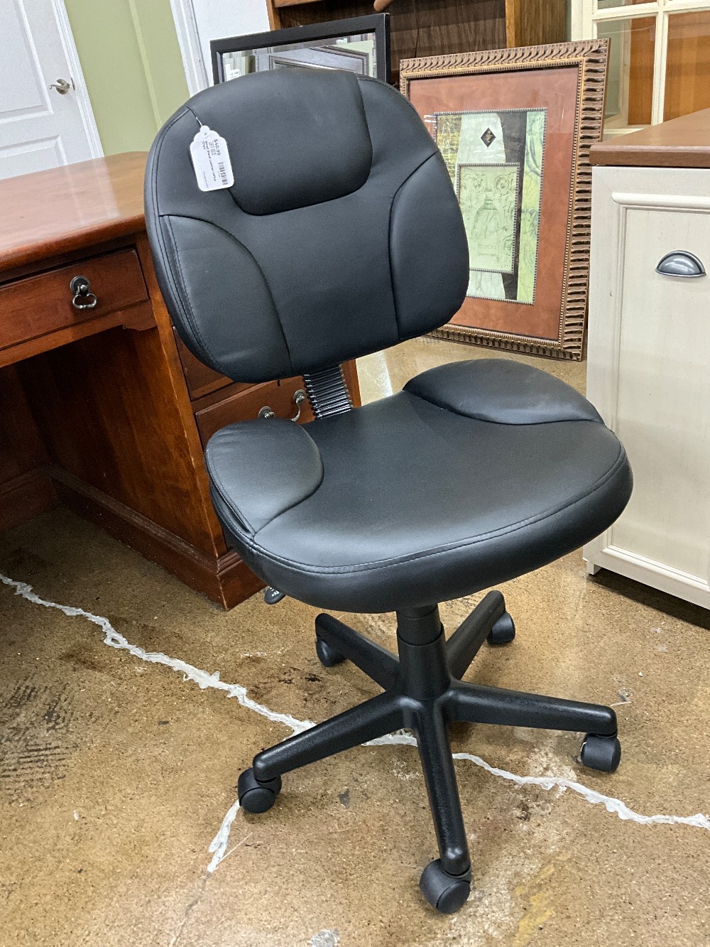 Small Black Leather Office Chair