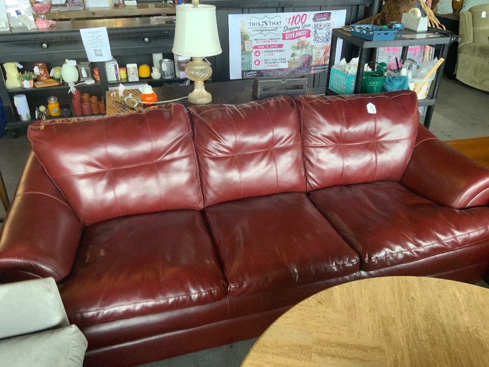 Red Leather Sofa