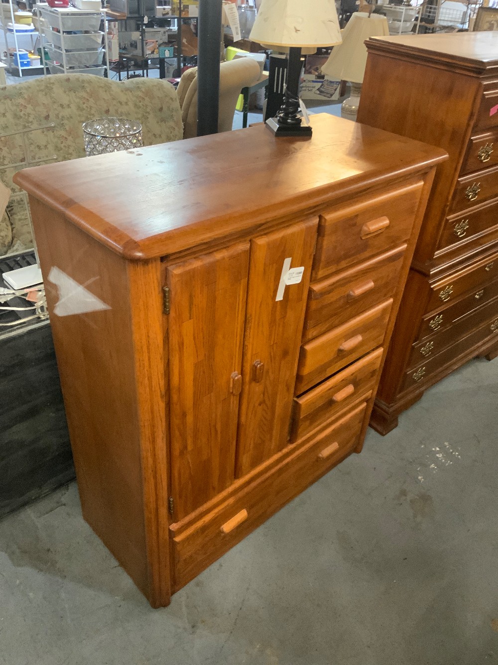 Wooden Chest of Drawers w/ Cabinet