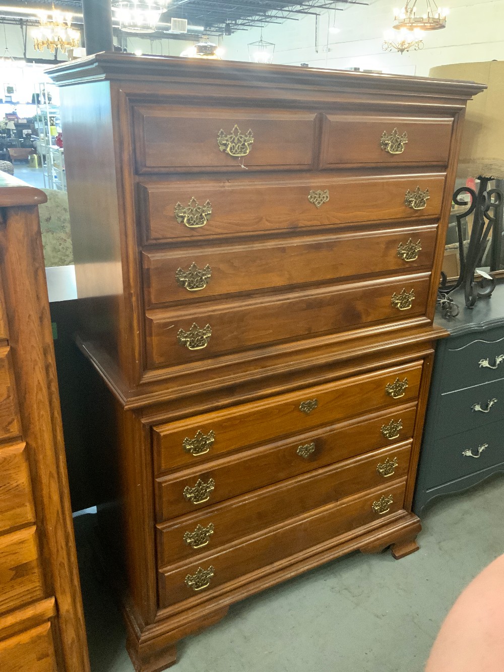 Dark Wood Chest of 9 Drawers