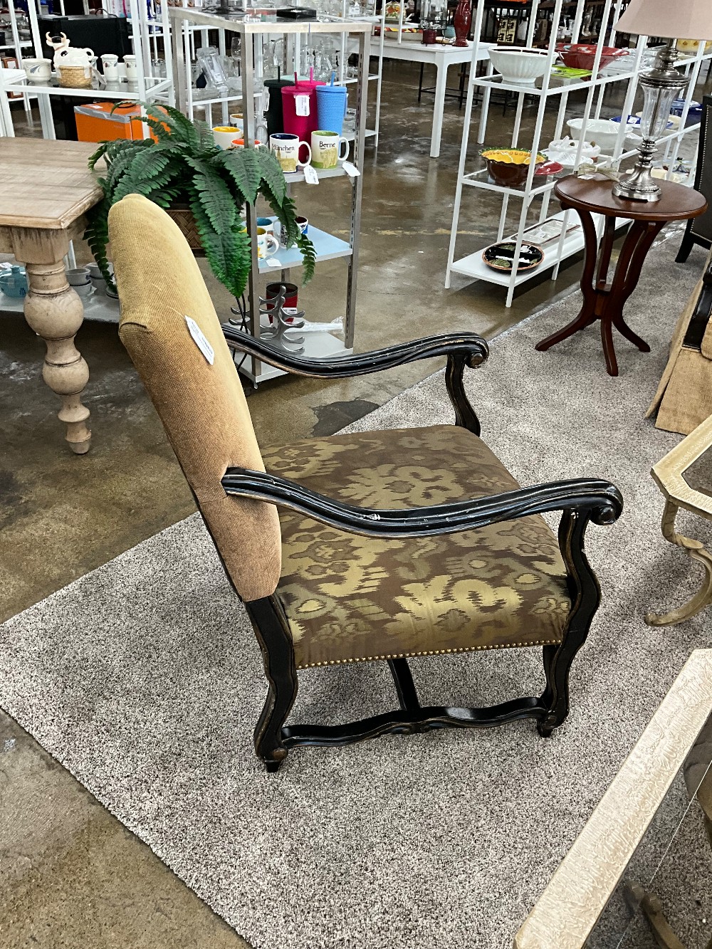 Haverty's Gold & Black Accent Chair