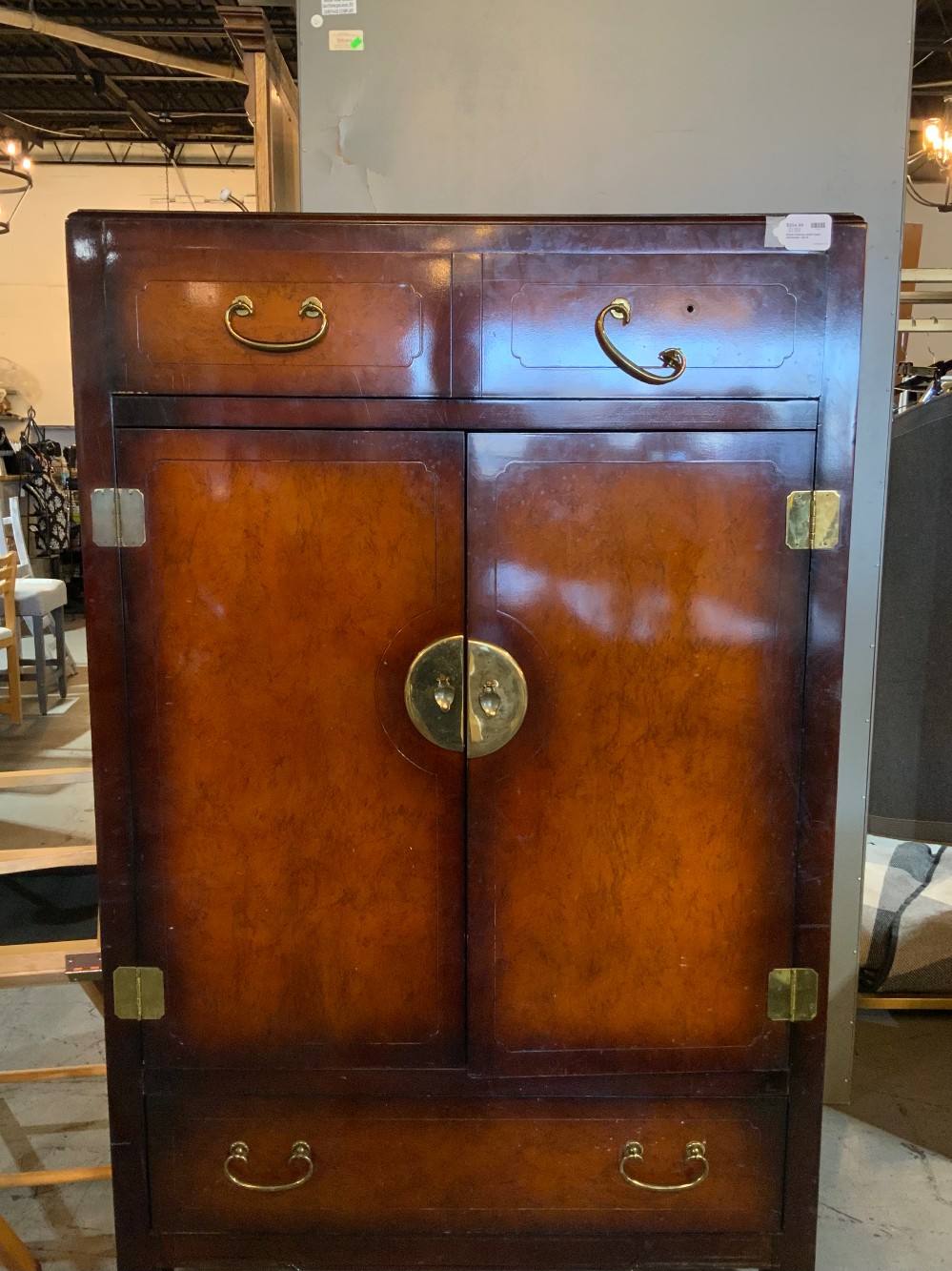 Nood Cabinet With Gold Hardware- AS IS