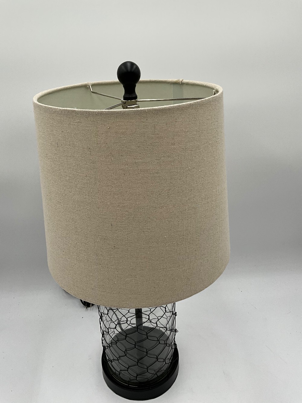 Glass Chicken Wire Lamp