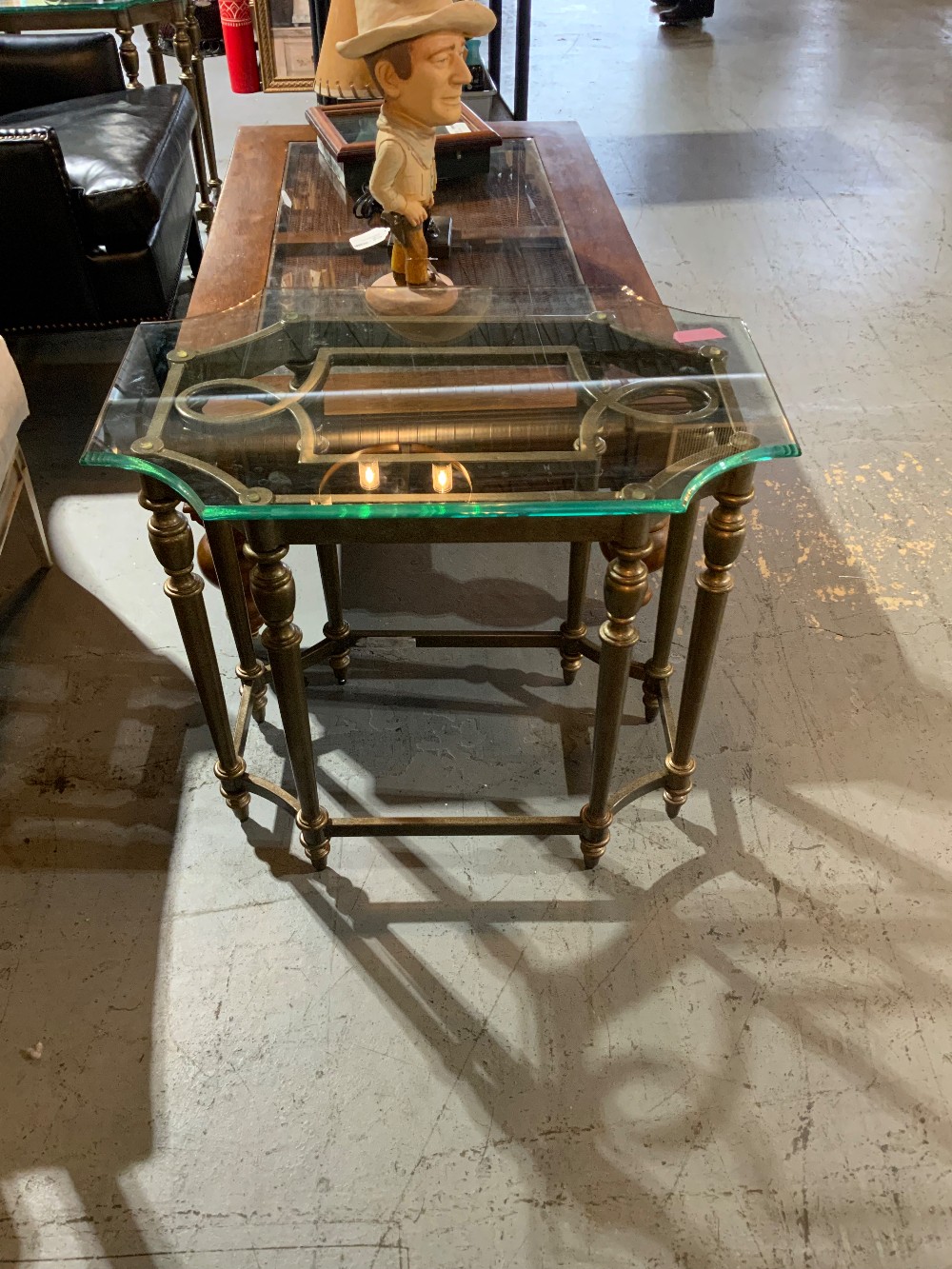 Brass Glass End Table