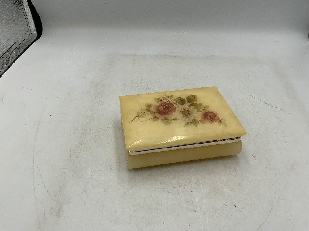 Vintage Alabaster Trinket Box