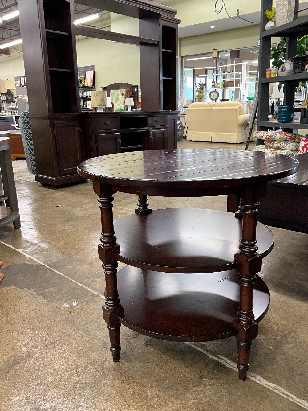 Broyhill Cherry Wood Round End Table